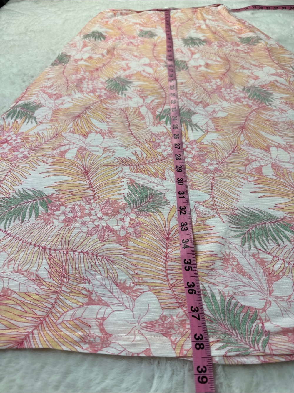 Tommy Bahama Maxi Skirt M Pink Tropical Floral Palm Print Rayon Lined Resort - Picture 10 of 13
